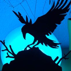 corbeau-light-01.jpg Fichier STL lampe corbeau / crow lamp・Design pour imprimante 3D à télécharger