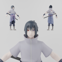 Portada.png Fichier OBJ Sasuke Uchiha Lowpoly Rigged・Plan imprimable en 3D à télécharger