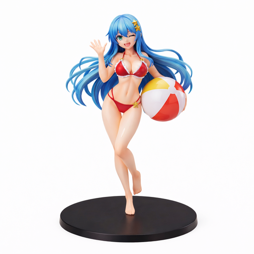 Summer Splash – Pool Party Anime Girl (High-Detail Figurine)