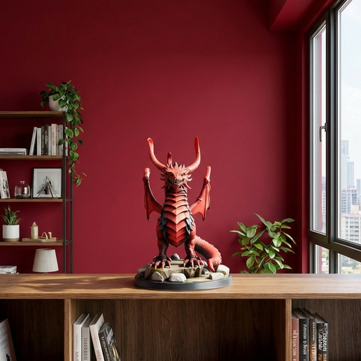 🐉 Ancient Red Dragon 3D Model STL File | Fantasy RPG Boss Model ...