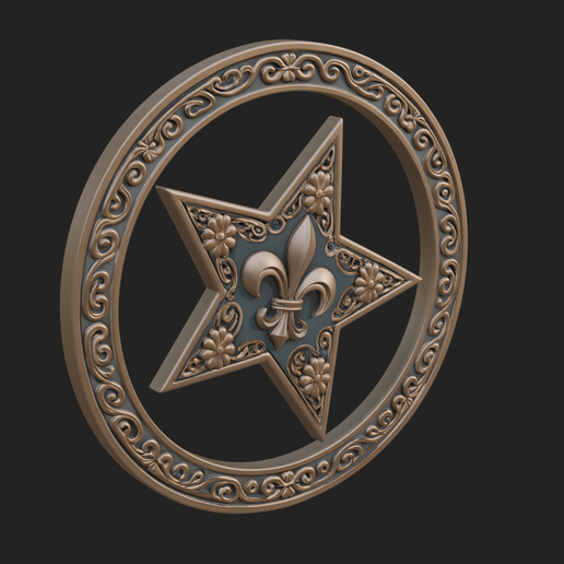 Ornate Star Wall Plaque Design 3 - 3D Print Model
