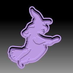 FlyingWitch-VACUUM-PIECE.jpg STL file FLYING WITCH BATH BOMB MOLD・3D printer model to download, __Bubbles