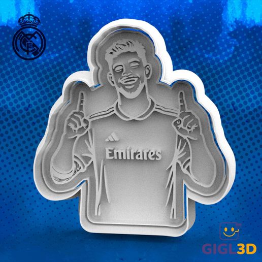 Fede Valverde Real Madrid STL - Real Madrid Captain Cutter + 3D Stamp for Football Fans