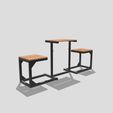 IMG_3158.jpeg Table with Structural Pipe and Wooden Benches - Design 3D