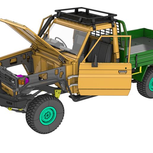 🚗 TOYOTA LAND CRUISER LC75 RC PICK UP TRUCK 1 TO 16 WPL SCALE 3D PRINT ...