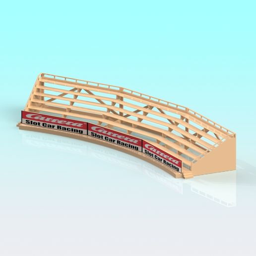 1:32 scale Carrera slot car curved grandstand - 3D model önizlemesi