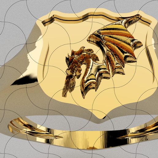Fine Jewelry, Dragon Image Signet Ring 3D model