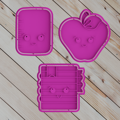 1.png STL file COOKIE CUTTER set school 2・3D printer model to download