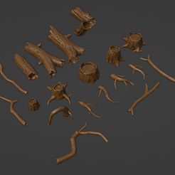 Zrzut-ekranu-2023-09-18-o-08.14.28.png Fichier STL Racines, souches, troncs et branches d'arbres - pour le basage・Objet pour impression 3D à télécharger