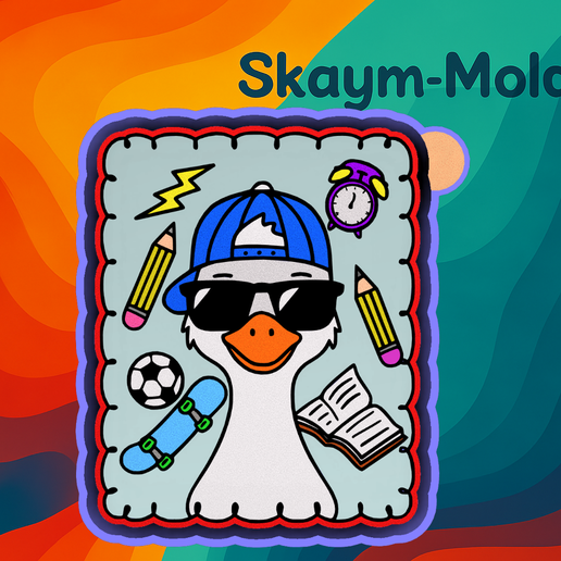 🦆📚 Cool to School Duck Mold – Freshie, Ornament, Resin & Candle Mold 📚🦆 - 3D model önizlemesi