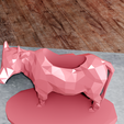 indian-cow-low-poly-standing-planter.png Indian cow low poly planter pot flower vase STL 3d print file