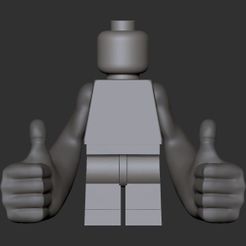 s46ye5456.jpg Fichier OBJ Minifig pouce en l'air bras en l'air・Modèle pour imprimante 3D à télécharger