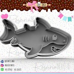 104-Tiburon.jpg Cortante para galletita de TIBURON - Shark Cookie Cutter