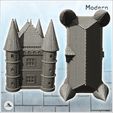4.jpg Large modern castle with quadruple corner towers and central entrance (8) - Modern WW2 WW1 World War Diaroma Wargaming RPG