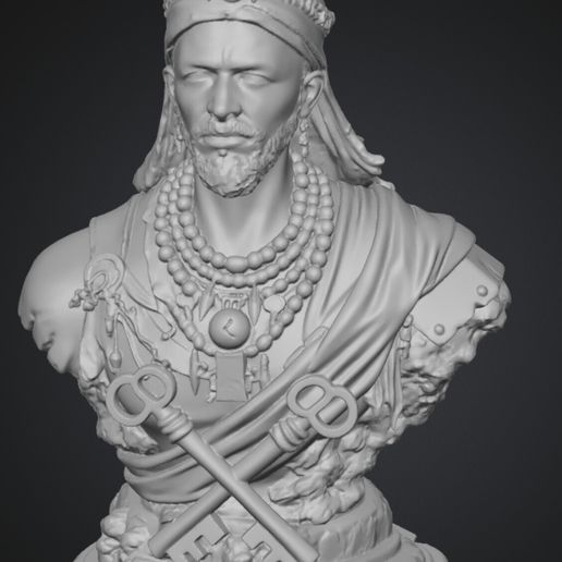 Orixá Bara Bust - Decorative Sculpture / Afro-Brazilian Religion