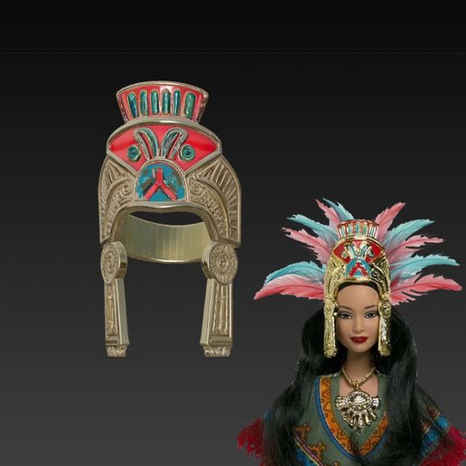 Replacement Feather Headdress for Barbie Aztec Princess - Penacho