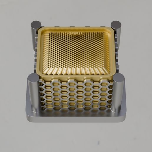 🍯 Honeycomb Energy Coaster Set with Tray 🐝 - 3D model önizlemesi