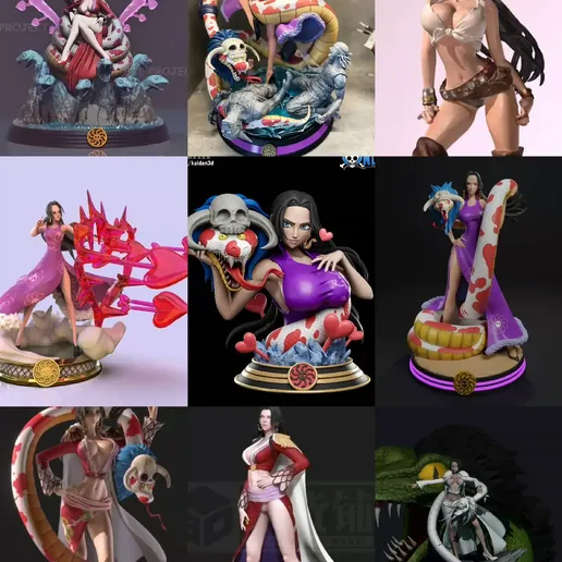 11 STL Anime Figures – Boa Hancock (One Piece Fan Art) 3D model