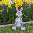 3dprinted_cartoon_bunny_01.png Cartoon Bunny for your Garden