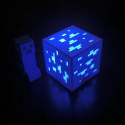 Picture6.png Fichier STL Minecraft Lampe à minerai de diamant・Modèle à imprimer en 3D à télécharger