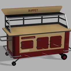 Chariot-buffet-HO-AV.jpg Fichier STL Chariot Buffet HO・Modèle imprimable en 3D à télécharger