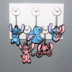 IMG_2474.jpg STL file 5 Keychain Disney Stitch・3D printing template to download