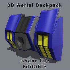 shapr.jpg 3D-Datei 3D SD Gundam Aerial Backapck .shapr Datei・Modell zum Herunterladen und 3D-Drucken