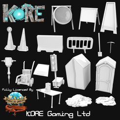 City-roadworks.png STL file City Roadworks Scatter Pack・3D printable model to download