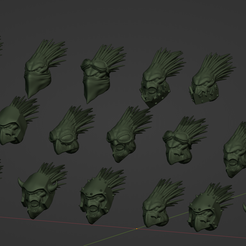 HeadsUpload.png STL-Datei Cannibal Chicken Short Quilled Barbarian Heads kostenlos・Design für 3D-Drucker zum herunterladen