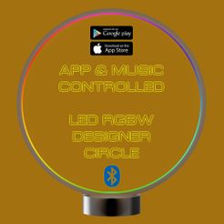 LED_CIRCLE_FINAL_thingiverse.jpg Download free 3MF file LED RGB DESIGNER CIRCLE RING LIGHT LAMP - App & Music Controlled • 3D print model, INVESTEGATE