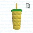 Untitled-2.jpg 3D file Starbucks Pineapple Tumbler Inspired Keychain STL File・3D printing template to download