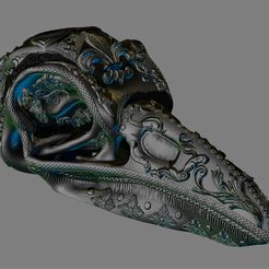 1.jpg STL file Ornamental Deluxe Bird Skull・3D print model to download