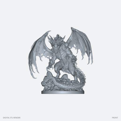 Ancient Winged Dragon Statue – STL for 3D Printing