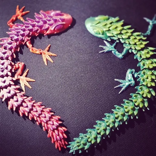 flexi lizard print in place 3D model