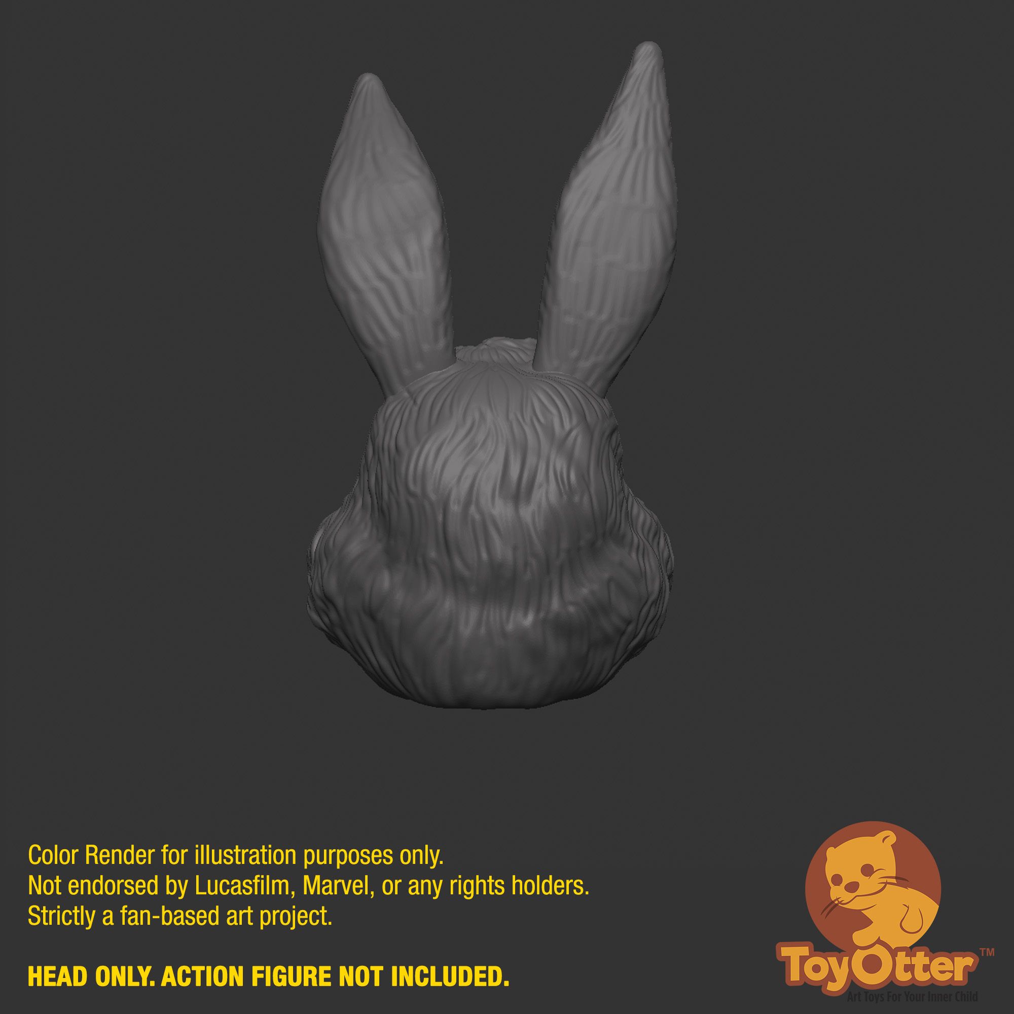 Jaxxon_SWB_Head_6.jpg 3D file Jaxxon Rabbit Head for Star Wars action figure・Model to download and 3D print, ToyOtter