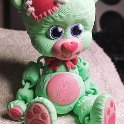 Valentines Teddy Bear Flexi Print-In-Place + figure & keychain