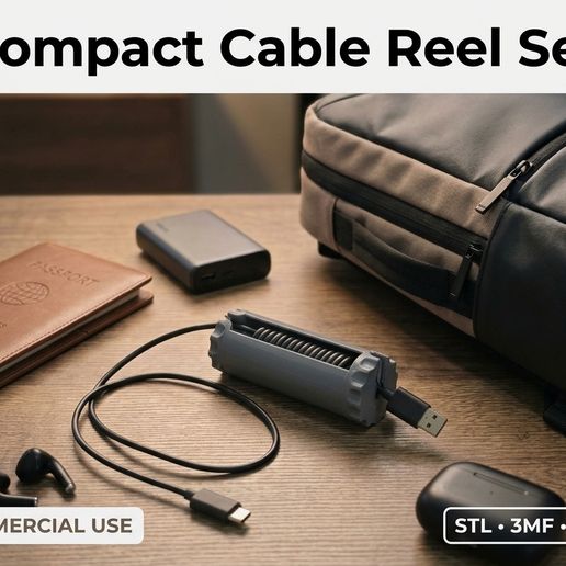 [COMMERCIAL] Compact Cable Reel Set for 0.5m-2m Cables (+STEP)