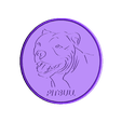 Coaster_Pitbull.stl Coaster with Bull Dog Breeds