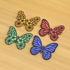 mariposas-copia.jpg 3D file BUTTERFLY KEYCHAINS X4・3D print model to download