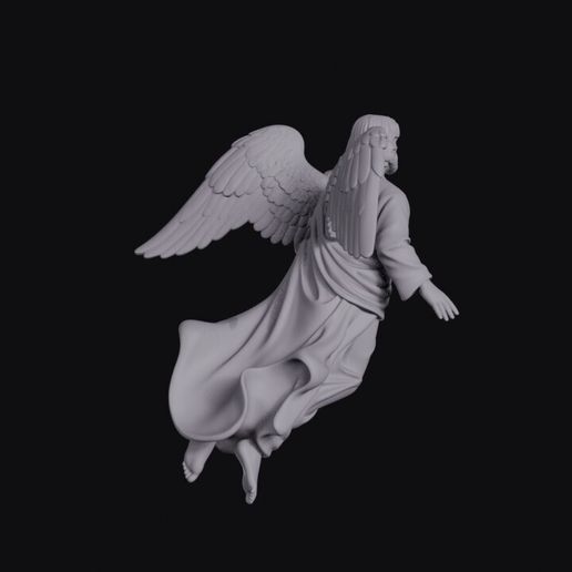 Male_Angel_Flying_0007.jpg Flying Winged Angel With Arms Outstretched