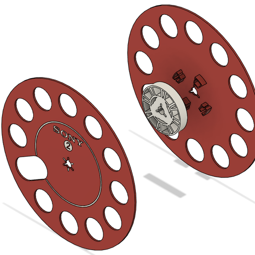 REEL2REEL EMPTY SPOOL - 037 - 7 INCH 18CM 3D PRINTED WITHOUT SCREW 3D model