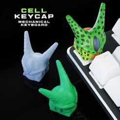 CELL_KEYCAP_PORTADA_CULTS.jpg Free STL file Cell - Keycap 3D for mechanical keyboard - Dragon ball Z -・3D printing template to download