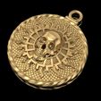 3.jpg Skull sun pendant Jewelry medallion 3D print model