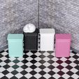 DSC_3709.jpg Miniature Laundry Basket 1/12 scale for dollhouse bathroom. Dollhouse bathroom modern furniture & accessories