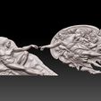 14.jpg La création d'Adam - Chef-d'œuvre de Michel-Ange Bas-relief