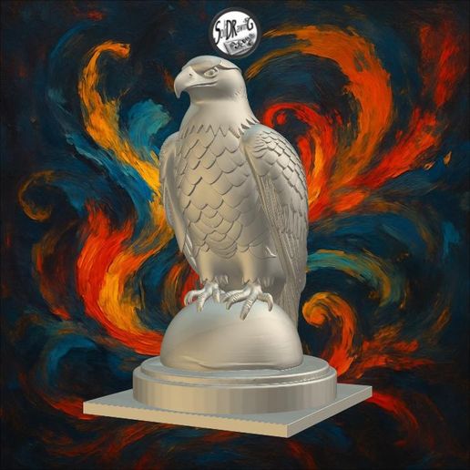 jpg_frame_24.jpg Águila posada sobre base de piedra redonda - SoliDRawinGs SG2597