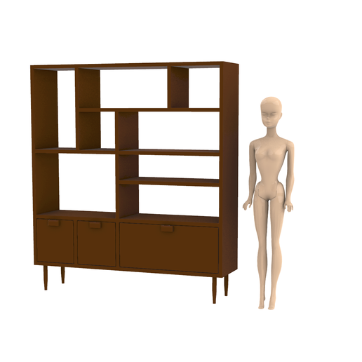 Barbie Scale Modern Bookshelf