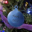 f2020ornament.jpg Fuck 2020 Christmas Ornament Sign Decoration
