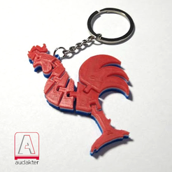 llavero gallito rojo.png Archivo STL ROOSTER FLEXI 3D KEYCHAIN・Diseño imprimible en 3D para descargar