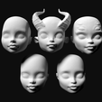 render.png Heads for OOAK doll customizing - compatible with monster high dolls - pack 14